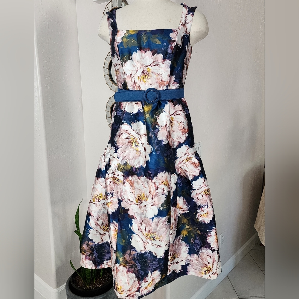 KAY UNGER LYDIA TEA LENGTH DRESS